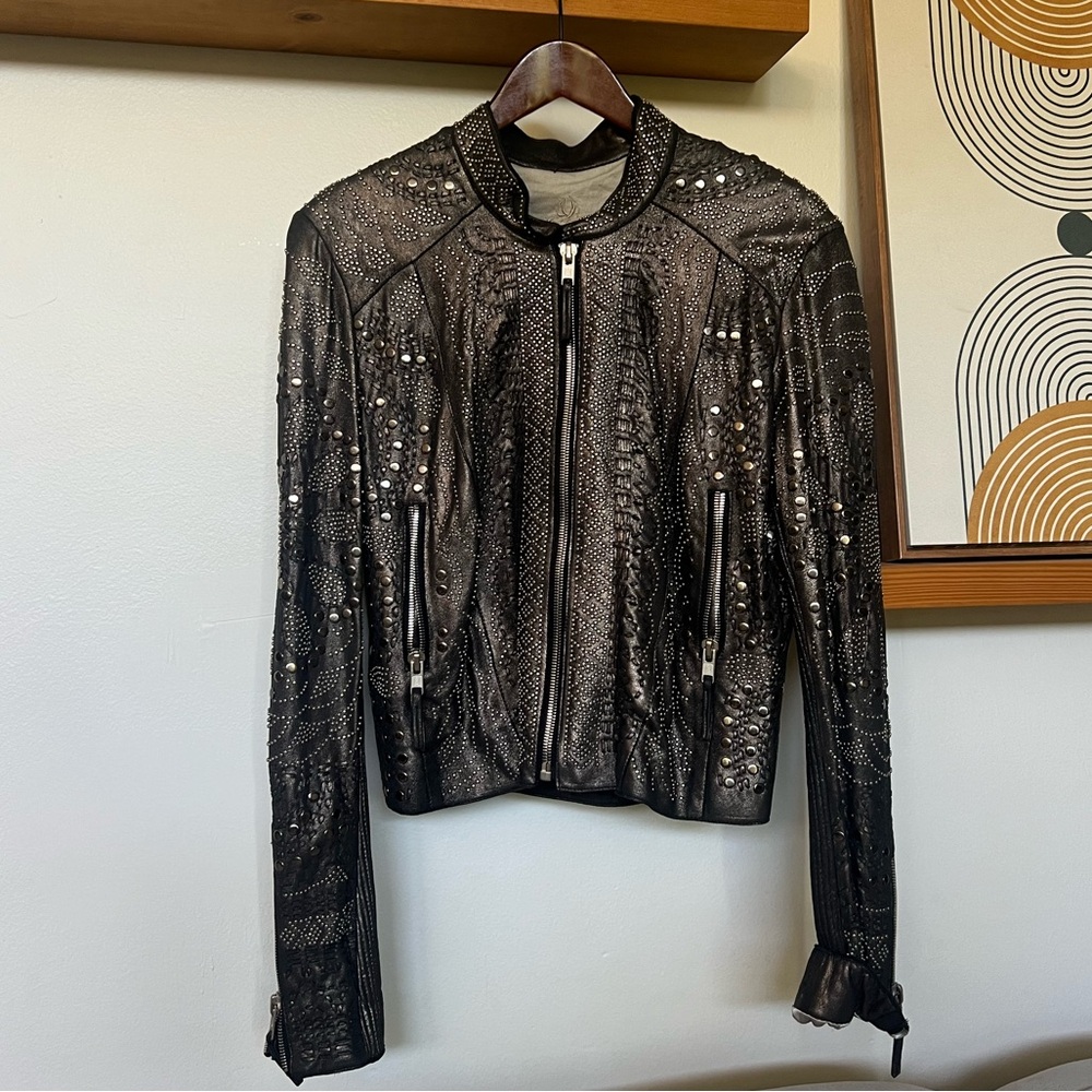 Cathy Christiansen studded leather jacket